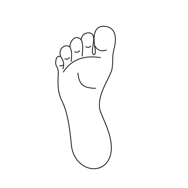 Значок Отпечатка Ноги Векторная Иллюстрация Босый Символ Ноги Белом Фоне — стоковый вектор