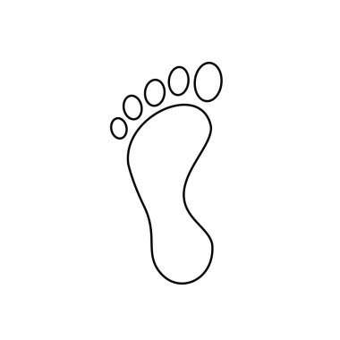 Foot print icon. Vector illustration bare foot symbol on white background. Eps 10