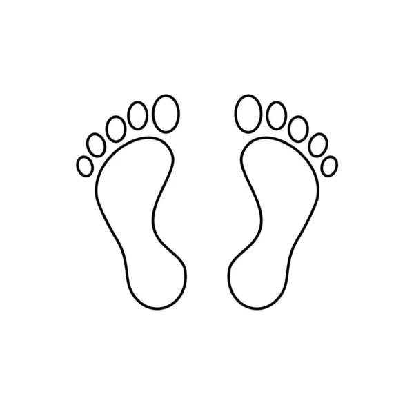 Foot Print Icon Vector Illustration Bare Foot Symbol White Background — 图库矢量图片