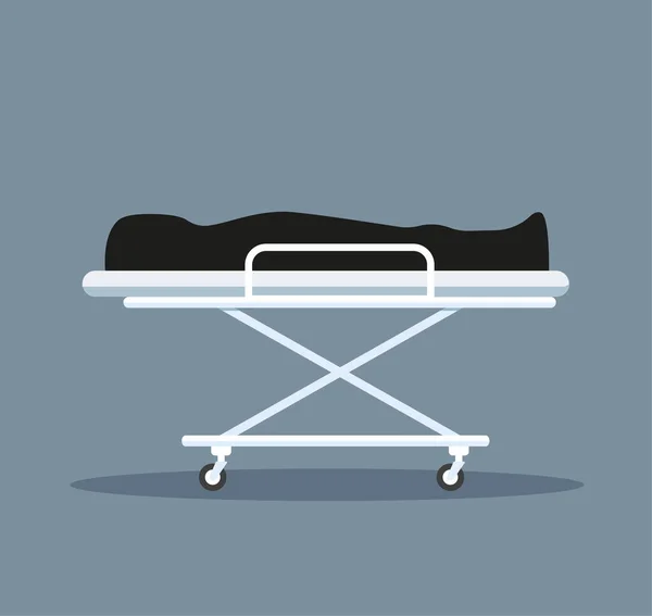 Dead Gurney Icon Cartoon Style Isolated White Background Death Symbol — Wektor stockowy