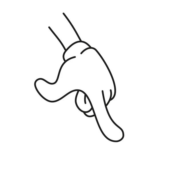 Cartoon Hands Comic Arms Fingers Outline Various Gestures Cartoon Character — Archivo Imágenes Vectoriales
