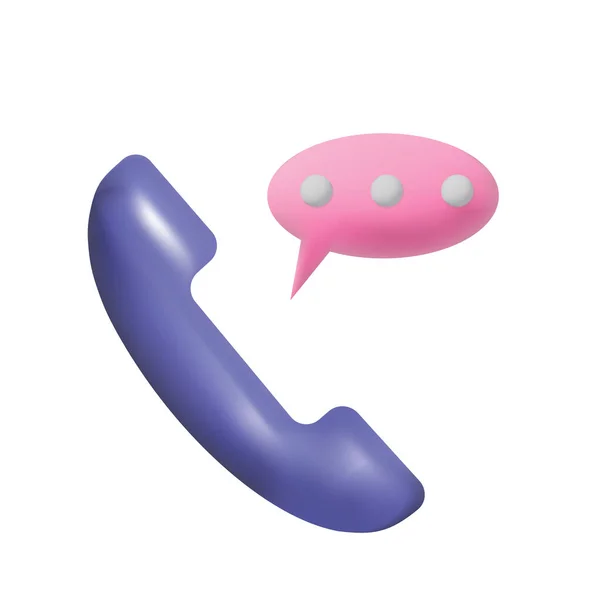 Handset Telephone Message Bubbles Vector Icon Eps — Stok Vektör