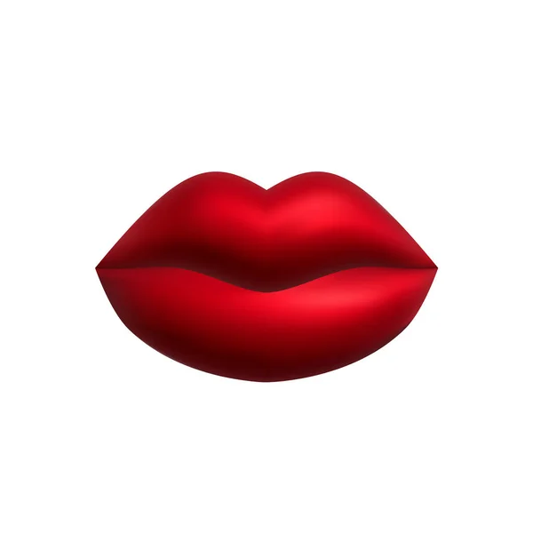 Lips Realistic Render Red Shades Women Shapes Lip Glossy Matte — Archivo Imágenes Vectoriales