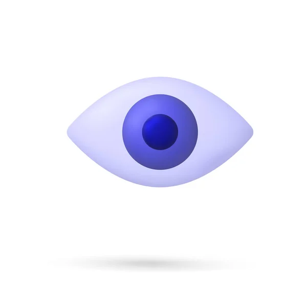 Boyutlu Göz Simgesi Sağlıklı Optik Konsept Tanınma Kimlik Tespiti Araştırma — Stok Vektör