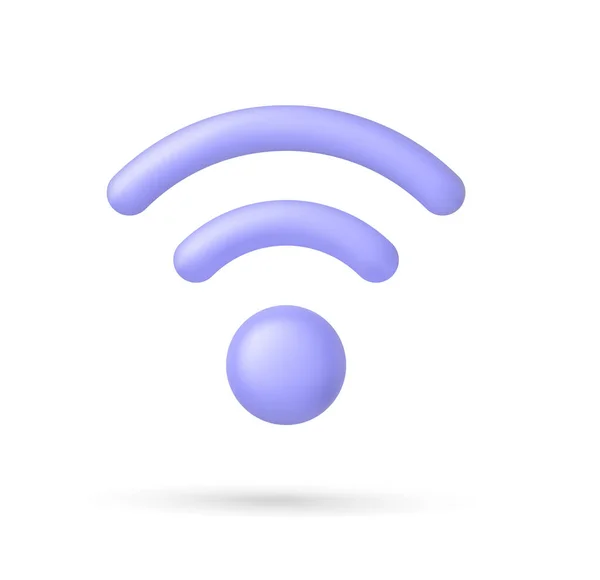 Realistic Wireless Internet Connection Icon Render Design Eps — Stock vektor