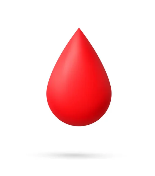 Trójwymiarowa Ikona Kropli Krwi Koncepcja Krwiodawstwa Ilustracja Wektora Eps — Wektor stockowy