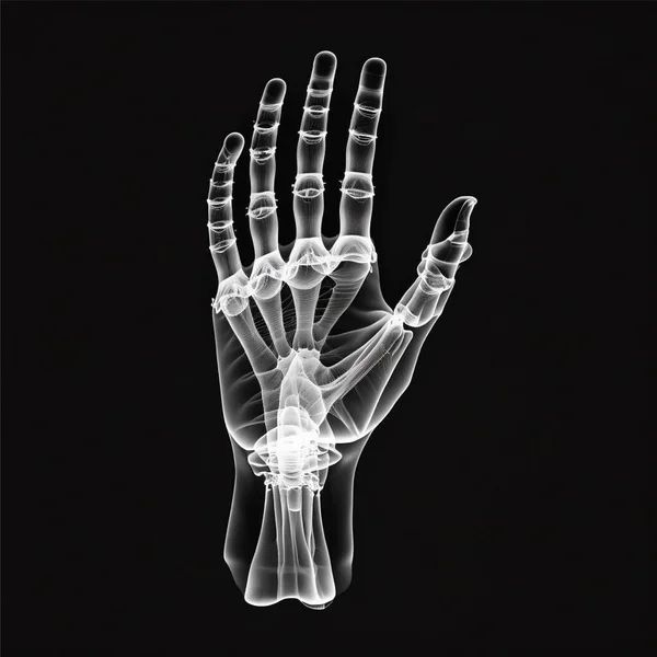 X-rayed human hand. X-ray of hand bones ps 10