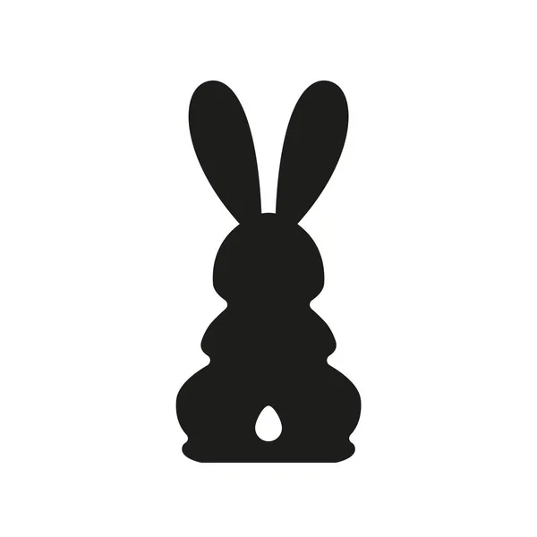 Cute Easter Rabbits Silhouette Black Bunny Wild Hare Set Isolated — Image vectorielle