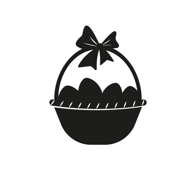 Vector Easter Egg Basket Icon White Background Eps — Stockvektor