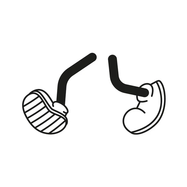 Cartoon Vector Walking Feet Trainers Sneakers Stick Legs Various Positions — стоковый вектор