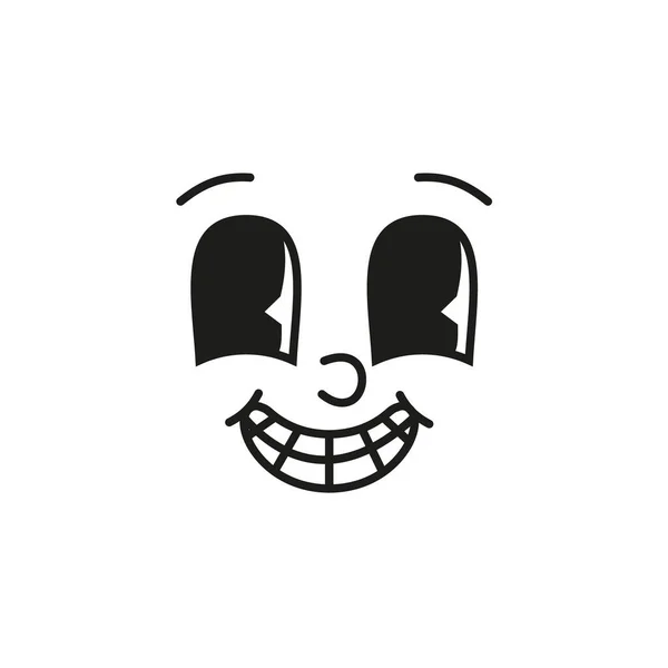 Retro Ların Maskot Karakterlerinin Komik Yüzleri Yılların Animasyon Gözleri Ağız — Stok Vektör