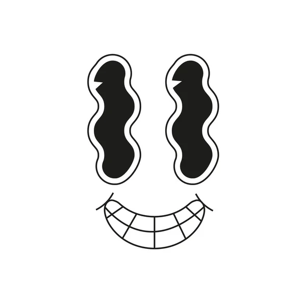 Retro Ların Maskot Karakterlerinin Komik Yüzleri Yılların Animasyon Gözleri Ağız — Stok Vektör
