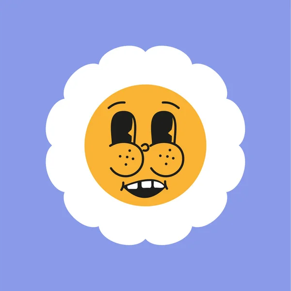 Αυτοκόλλητα Ήλιος Λογότυπο Πρόσωπο Χαμόγελο Καλή Διάθεση Βαρβαρότητα Μοντέρνο Σχέδιο — Διανυσματικό Αρχείο
