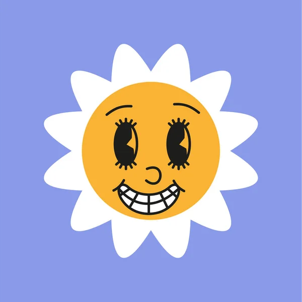 Pegatinas Sol Logotipo Sonrisa Buen Humor Brutalismo Diseño Moderno Estilo — Vector de stock