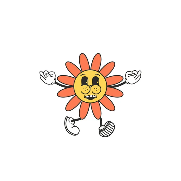 Adesivos Sol Logotipo Rosto Sorridente Bom Humor Brutalismo Design Moderno — Vetor de Stock