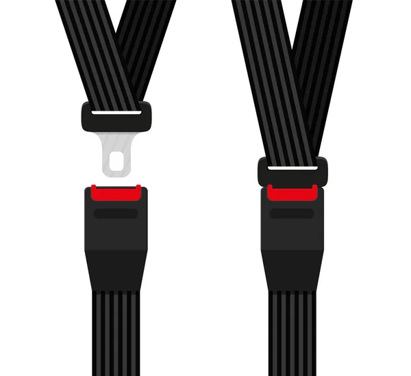 Ilustración Vectorial Creativa Del Cinturón Seguridad Cinturón Seguridad Abierto Cerrado — Vector de stock