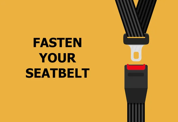 stock vector Traffic safety poster for drivers with realistic passenger seat belt. Fasten your seatbelt, warning banner. Safe driving rule vector concept. Rule of safety traffic for driver illustrationv eps 10