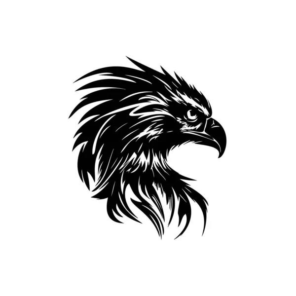 鹰的头有一个简单而清晰的形状 它的轮廓说明它是鹰的头 — 图库矢量图片