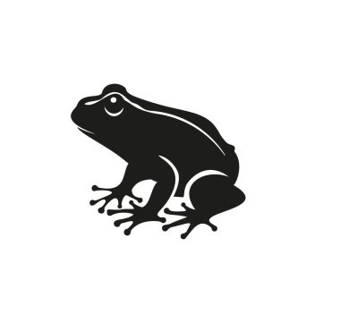 Beyaz zemin üzerinde ağaç kurbağası silueti vektörü Eps 10