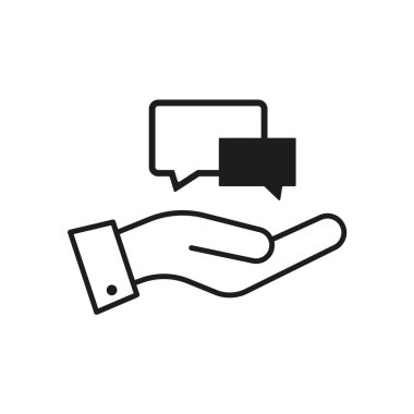 Destek, hediye ve yardım konsepti. Siyah ince çizgili modern vektör işareti. Düzenlenebilir felç. Uzatılmış ellerin üzerindeki zarfın vektör çizgisi simgesi. 10 saniye.