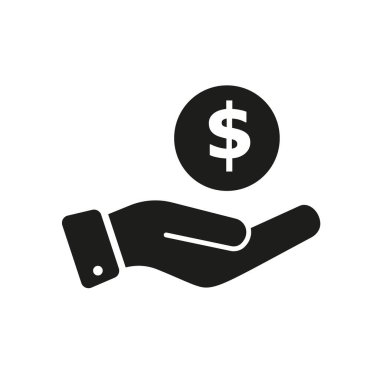 Zenginlik ve finansal istikrar kavramı. Takım elbiseli bir işadamının elinde mavi arka plan çiziminin üzerinde büyük miktarda altın para var. 10 saniye.