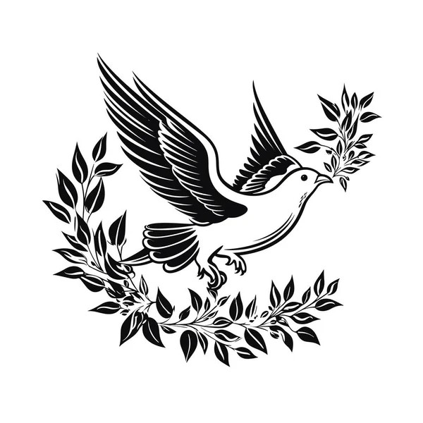 Fliegende Taube Hoffnung Und Glaube Art Detaillierte Editierbare Illustration Vector — Stockvektor