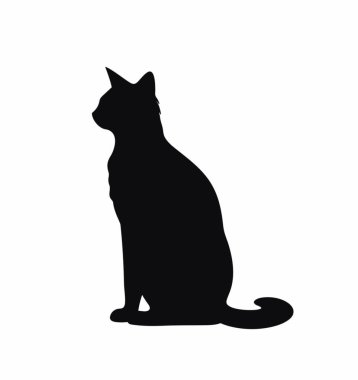 İzole edilmiş kedi silueti, logo, baskı, dekoratif çıkartma