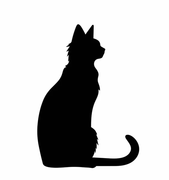 Vector Isolated Cat Silhouette Logo Print Decorative Sticker — Stock Vector