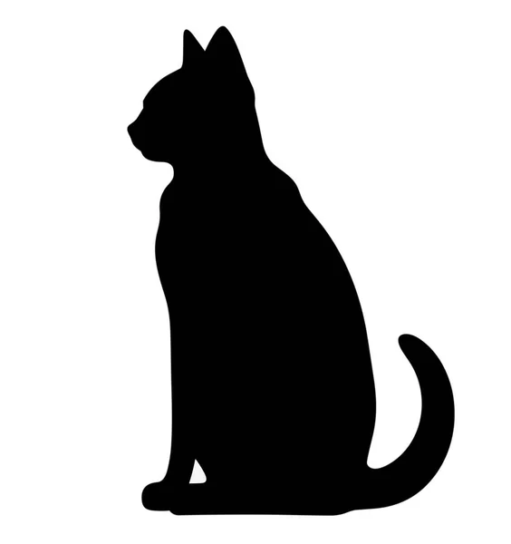 Vector Geïsoleerd Kattensilhouet Logo Opdruk Decoratieve Sticker — Stockvector