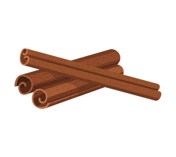 Vector Illustration Cinnamon Sticks Species Isolated White Background — Stock Vector