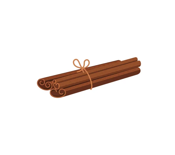 Vector Illustration Cinnamon Sticks Species Isolated White Background — Vetor de Stock