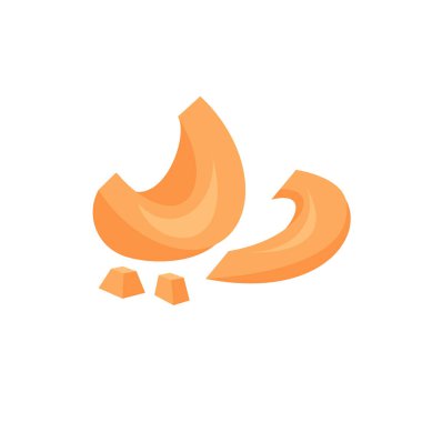 Beyaz arkaplanda çizgi film tarzıyla izole edilmiş balkabakları ve dilimlenmiş balkabakları..