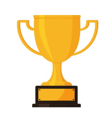 Galibiyet ödülü ikonu. Altın kupa vektörü bir spor müsabakasında zaferin sembolüdür..