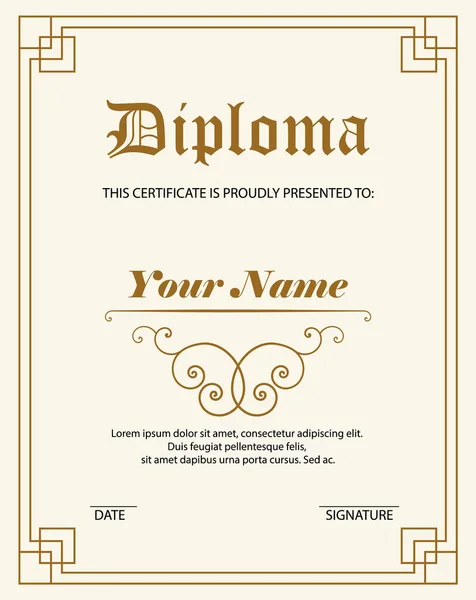 Diploma, sertifika tasarım şablonu