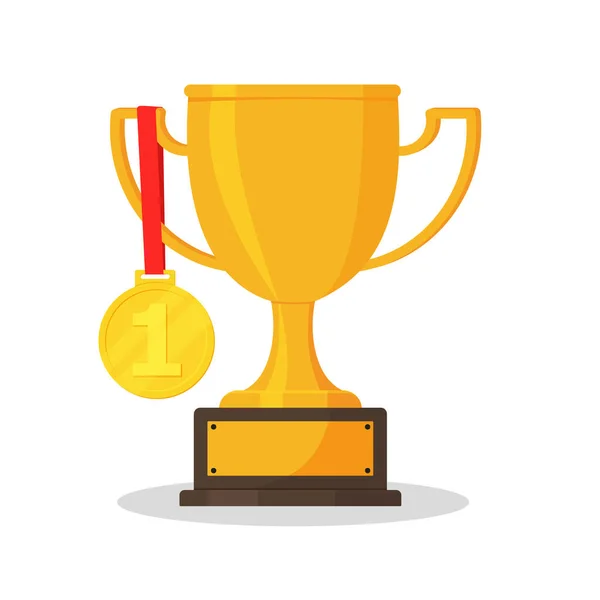 stock vector Winner's trophy icon. The golden trophy vector is a symbol of victory in a sports event.