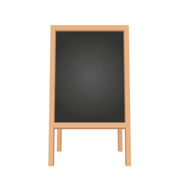 Sidewalk Chalkboard Outdoor Restaurant Blackboard Wood Frame Empty Cafe Texting — Stock Vector
