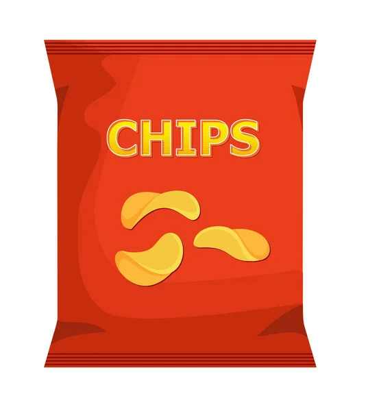 Chips Pommes Terre Ondulation Croustillantes Volent Paquet Paquet Collations Vectorielles — Image vectorielle