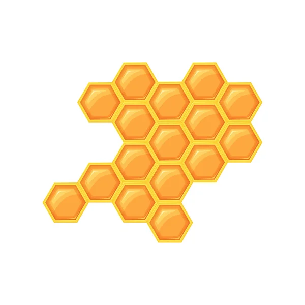 蜂窝蜂蜜图 白色背景下分离的蜂蜜图 — 图库矢量图片