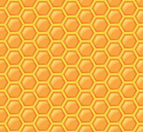 Жовтий Оранжевий Вуличний Фон Медонос Бджолині Клітини Вулик Візерунок Бджолині — стоковий вектор