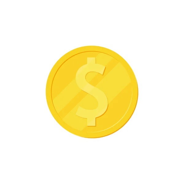 Guldmynt Med Dollartecken Isolerat Realistiskt Mynt Pengar Penny Som Symbol — Stock vektor