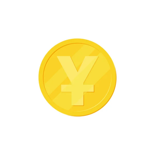 Gold Yen Coin Isometric Golden Money Icon Chinese Yuan Symbol — Stockvektor