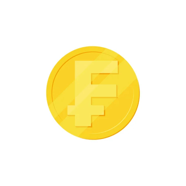 Złote Monety Franka Francuski Symbol Pieniądza Francuski Znak Waluty Płaskie — Wektor stockowy