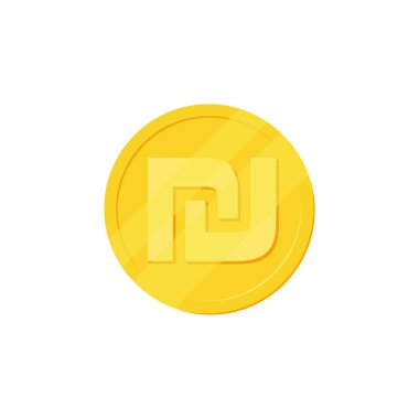 Israeli Shekel golden vector illustration. Israeli Shekel money currency