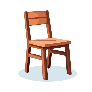 Beyaz arkaplanda klasik ahşap sandalye vektör çizimi.