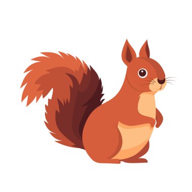 Çizgi film mutlu sincap beyaz arka planda izole