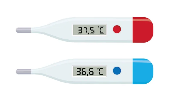 Medicinsk Termometer Klassiskt Medicinskt Kvicksilver För Temperaturmätning Sjukvård Och Medicinsk — Stock vektor