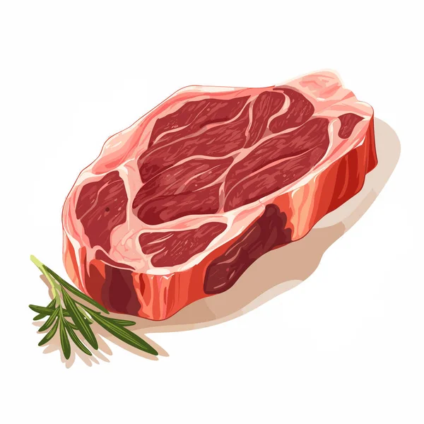 生肉ブラックアングラスステーキライブ 肉製品ベクターイラスト — ストックベクタ