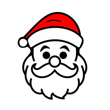 Vektör Noel Baba Noel Baba Aziz Nicolas 'ı izole etti. Baş portresi, simgesiz, siyah ve beyaz dış hatları siluet şekilli.