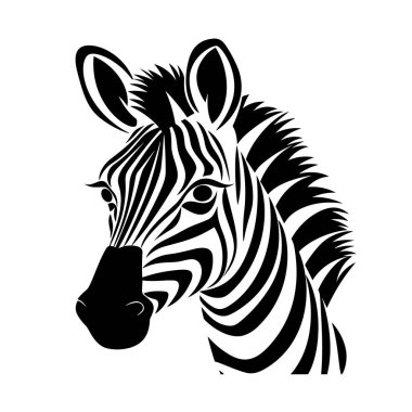 Zebra, çizgili at, Afrika savanı hayvanı, çizgili deri, çizgi deseni. Vahşi hayvan, sevimli karakter, beyaz arkaplanda izole nesne, çizgi film vektörü çizimi.