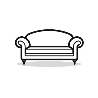 Koltuk, mobil konsept ve web tasarımı için doğrusal stil işareti. Sembol, logo çizimi. Piksel mükemmel vektör grafikleri.